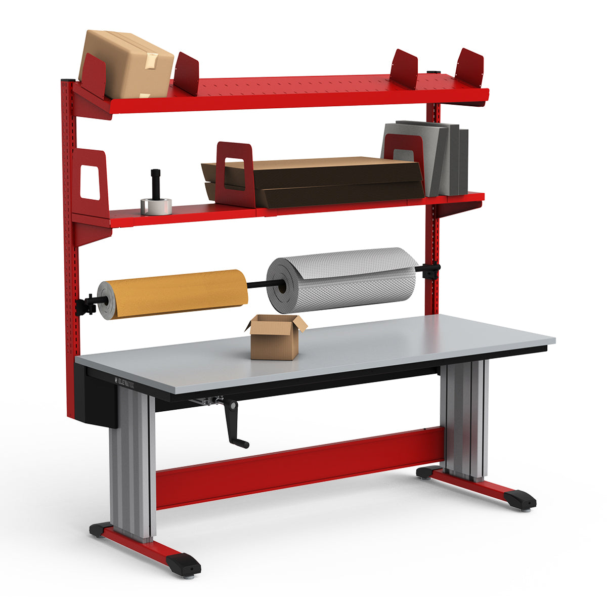 Adjustable Height Workstation - 72"W x 30"D x 83-99"H - PVC Laminate Top