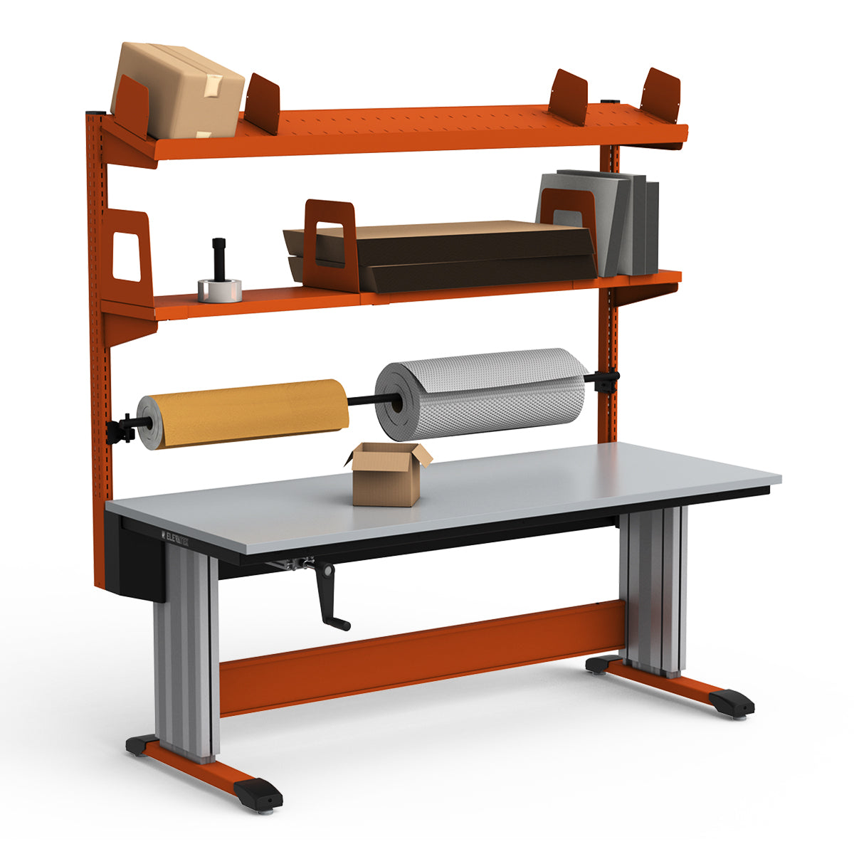 Adjustable Height Workstation - 72"W x 30"D x 83-99"H - PVC Laminate Top