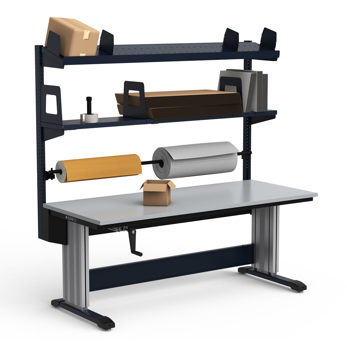 Adjustable Height Workstation - 72"W x 30"D x 83-99"H - PVC Laminate Top