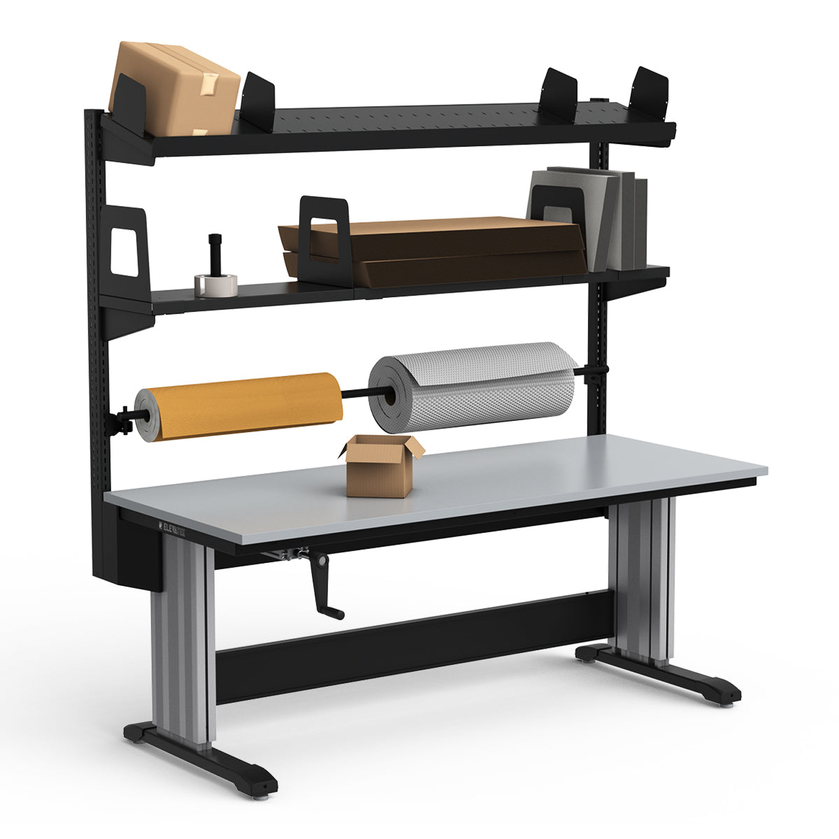 Adjustable Height Workstation - 72"W x 30"D x 83-99"H - PVC Laminate Top