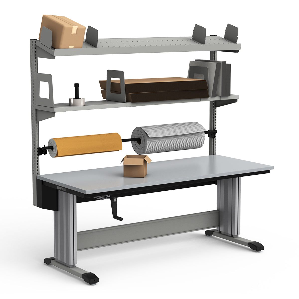 Adjustable Height Workstation - 72"W x 30"D x 83-99"H - PVC Laminate Top