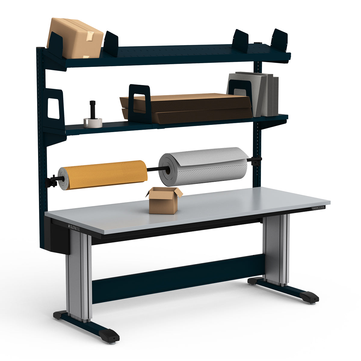 Adjustable Height Workstation - 72"W x 30"D x 83-99"H - PVC Laminate Top
