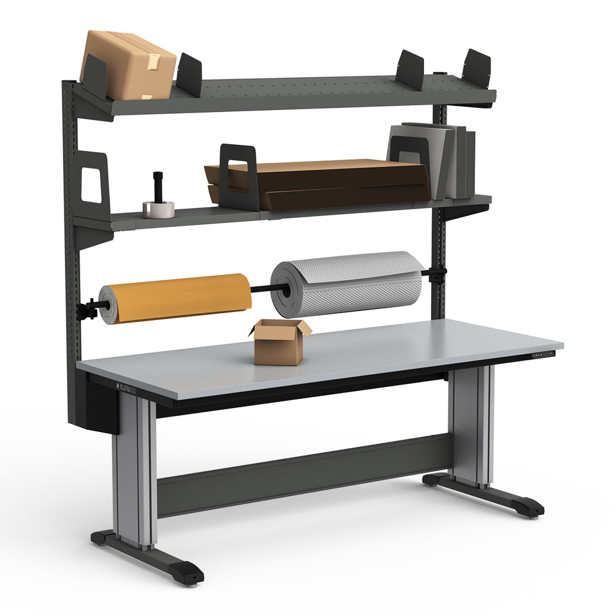 Adjustable Height Workstation - 72"W x 30"D x 83-99"H - PVC Laminate Top