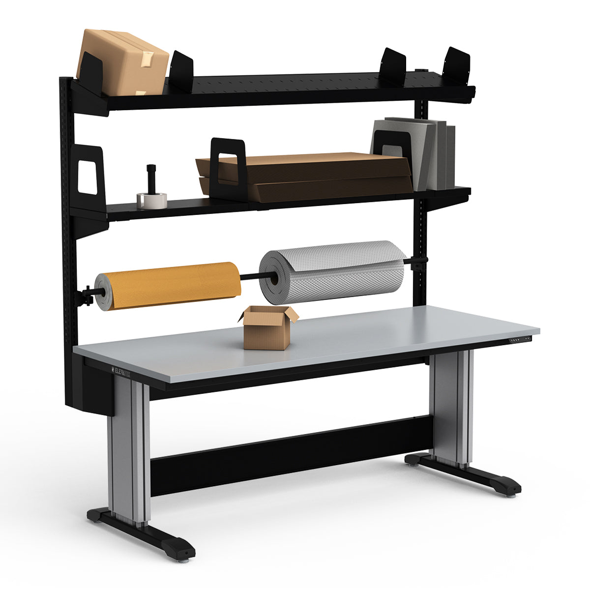 Adjustable Height Workstation - 72"W x 30"D x 83-99"H - PVC Laminate Top