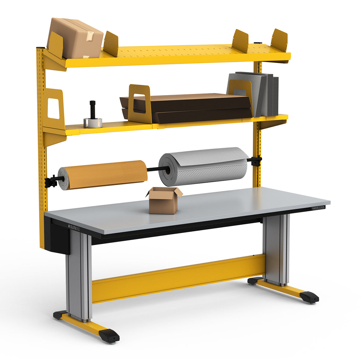 Adjustable Height Workstation - 72"W x 30"D x 83-99"H - PVC Laminate Top