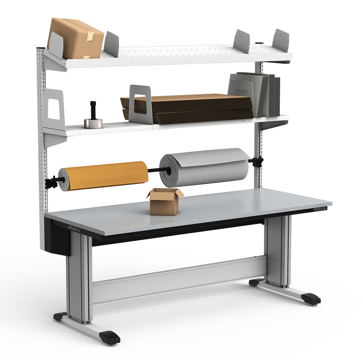 Adjustable Height Workstation - 72"W x 30"D x 83-99"H - PVC Laminate Top