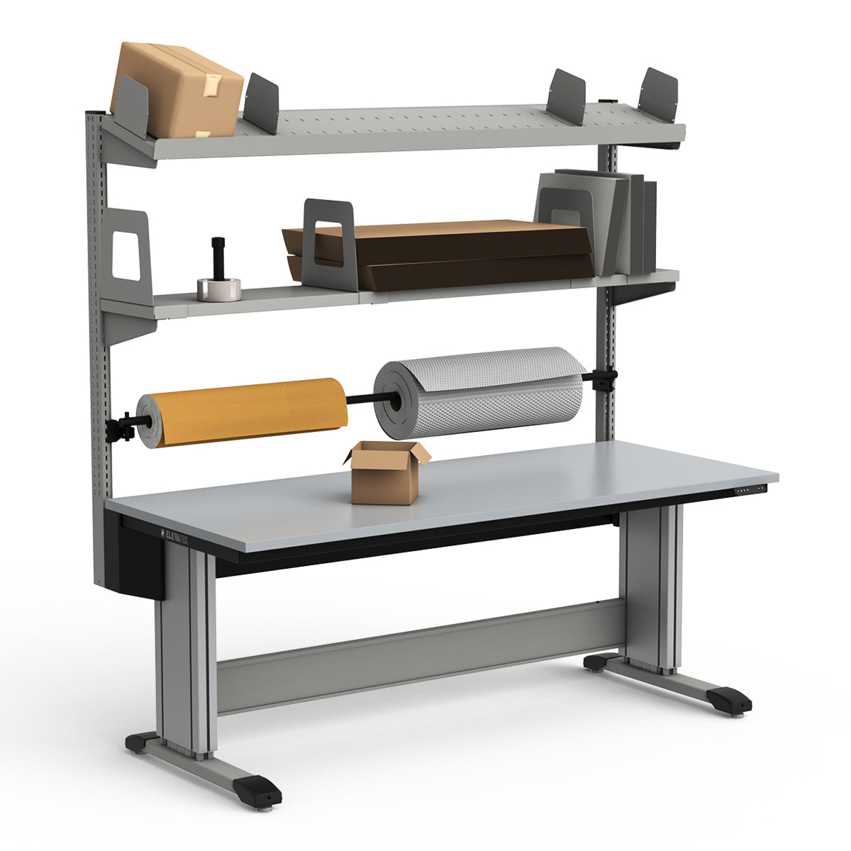 Adjustable Height Workstation - 72"W x 30"D x 83-99"H - PVC Laminate Top