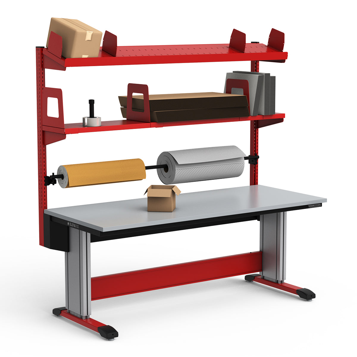 Adjustable Height Workstation - 72"W x 30"D x 83-99"H - PVC Laminate Top
