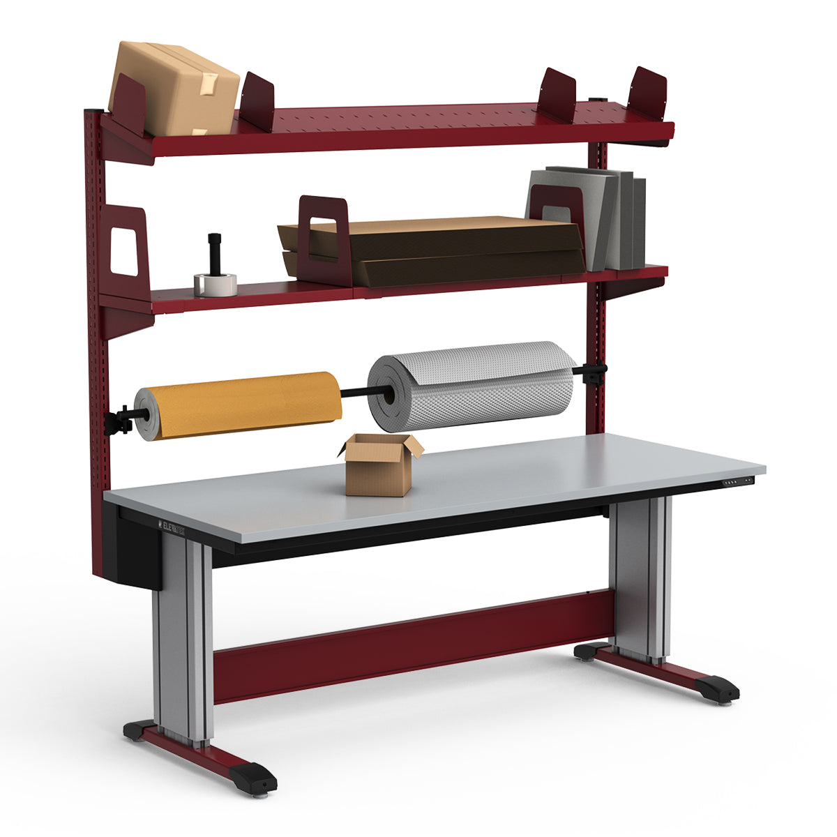 Adjustable Height Workstation - 72"W x 30"D x 83-99"H - PVC Laminate Top