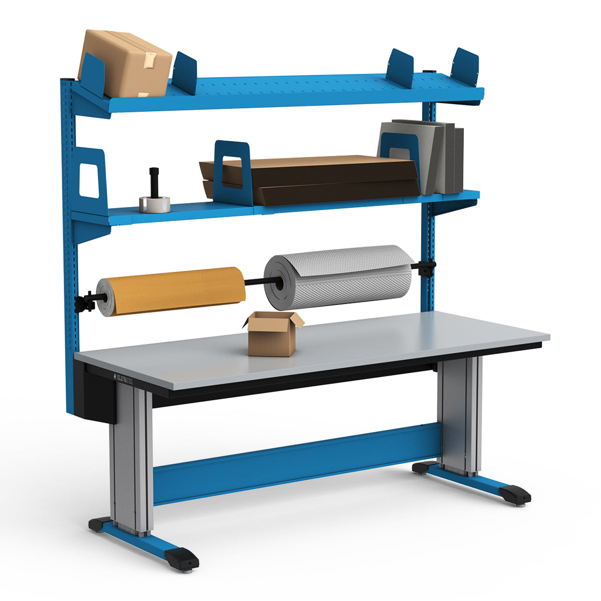 Adjustable Height Workstation - 72"W x 30"D x 83-99"H - PVC Laminate Top