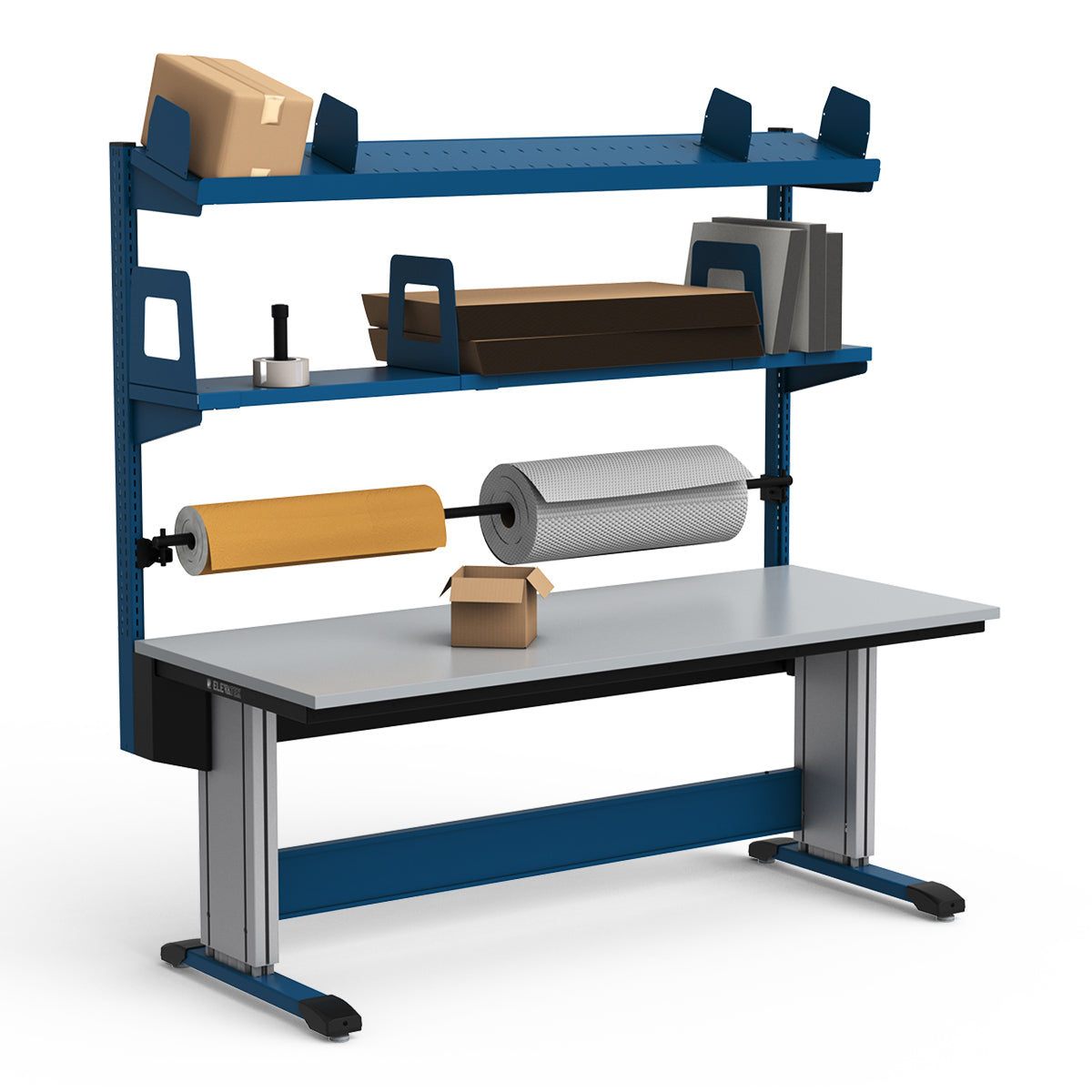 Adjustable Height Workstation - 72"W x 30"D x 83-99"H - PVC Laminate Top
