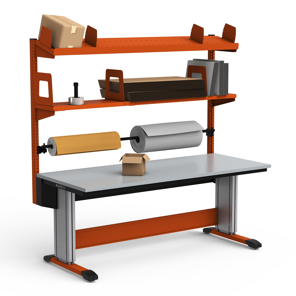 Adjustable Height Workstation - 72"W x 30"D x 83-99"H - PVC Laminate Top