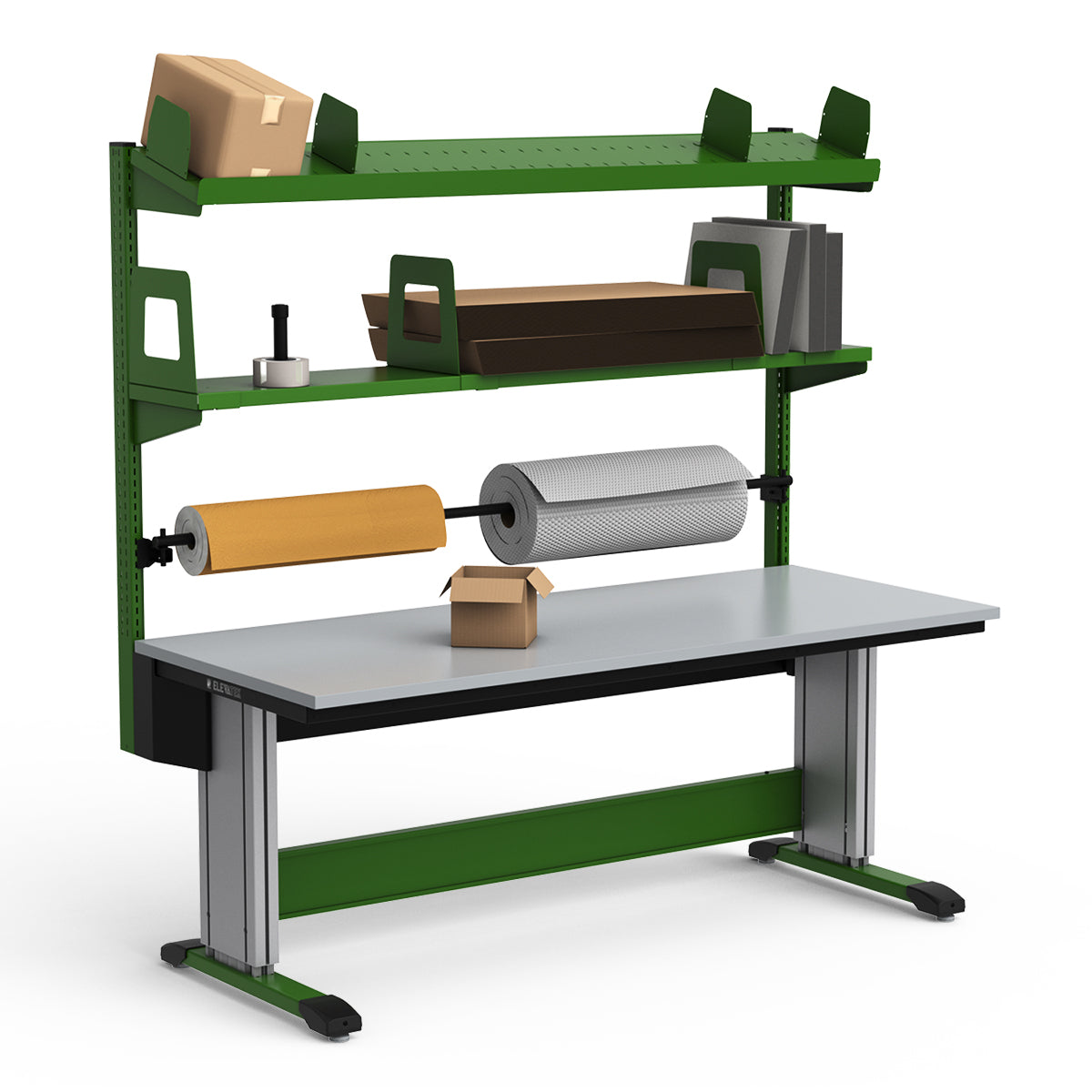 Adjustable Height Workstation - 72"W x 30"D x 83-99"H - PVC Laminate Top