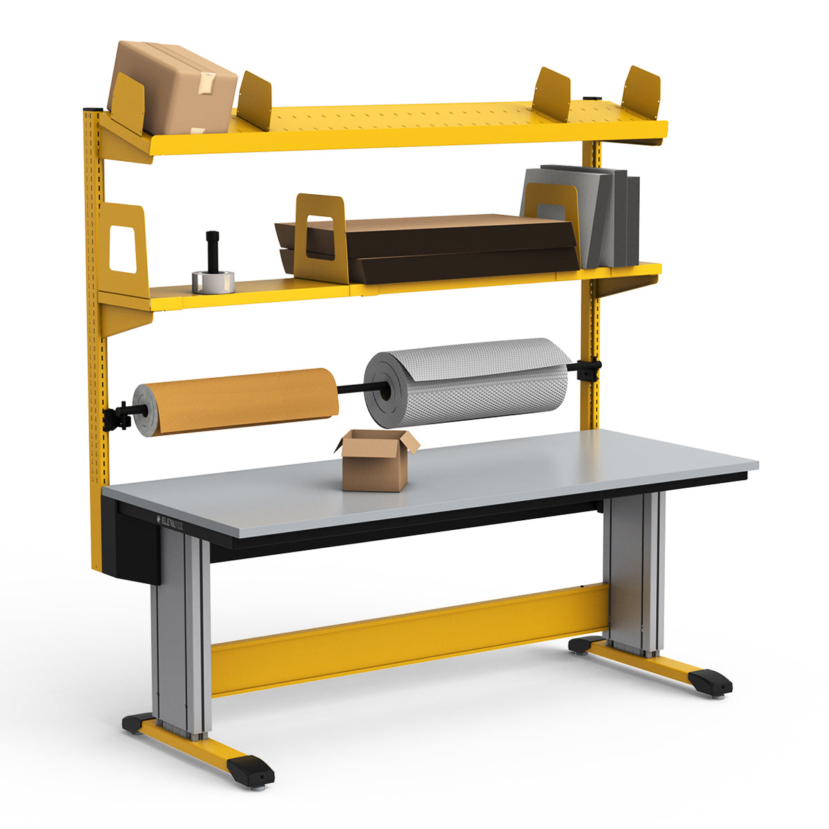 Adjustable Height Workstation - 72"W x 30"D x 83-99"H - PVC Laminate Top