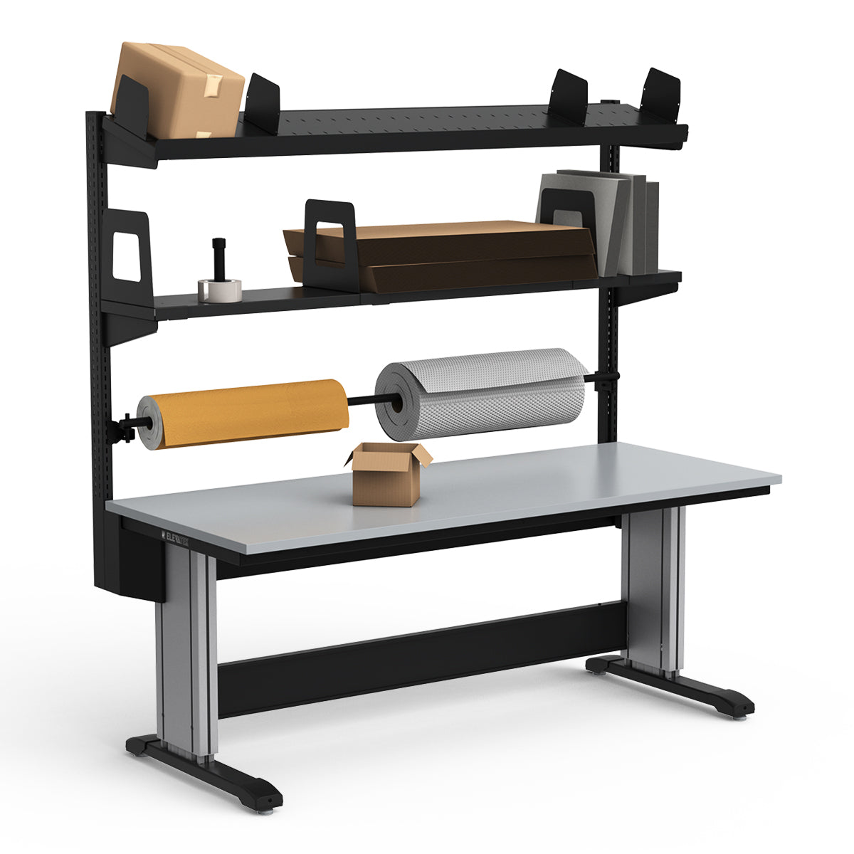 Adjustable Height Workstation - 72"W x 30"D x 83-99"H - PVC Laminate Top