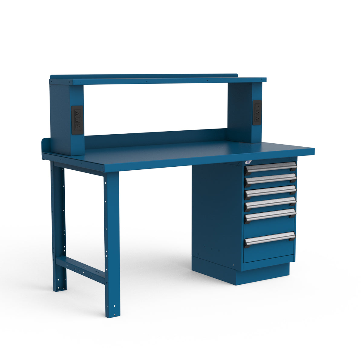 Stationary Workbench - 60"W x 30"D x 34"H - Painted Steel Top