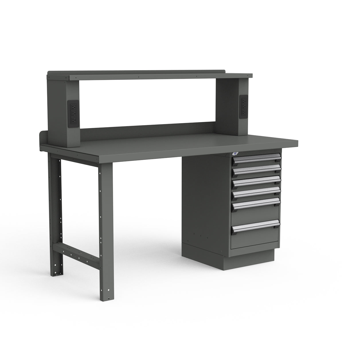 Stationary Workbench - 60"W x 30"D x 34"H - Painted Steel Top
