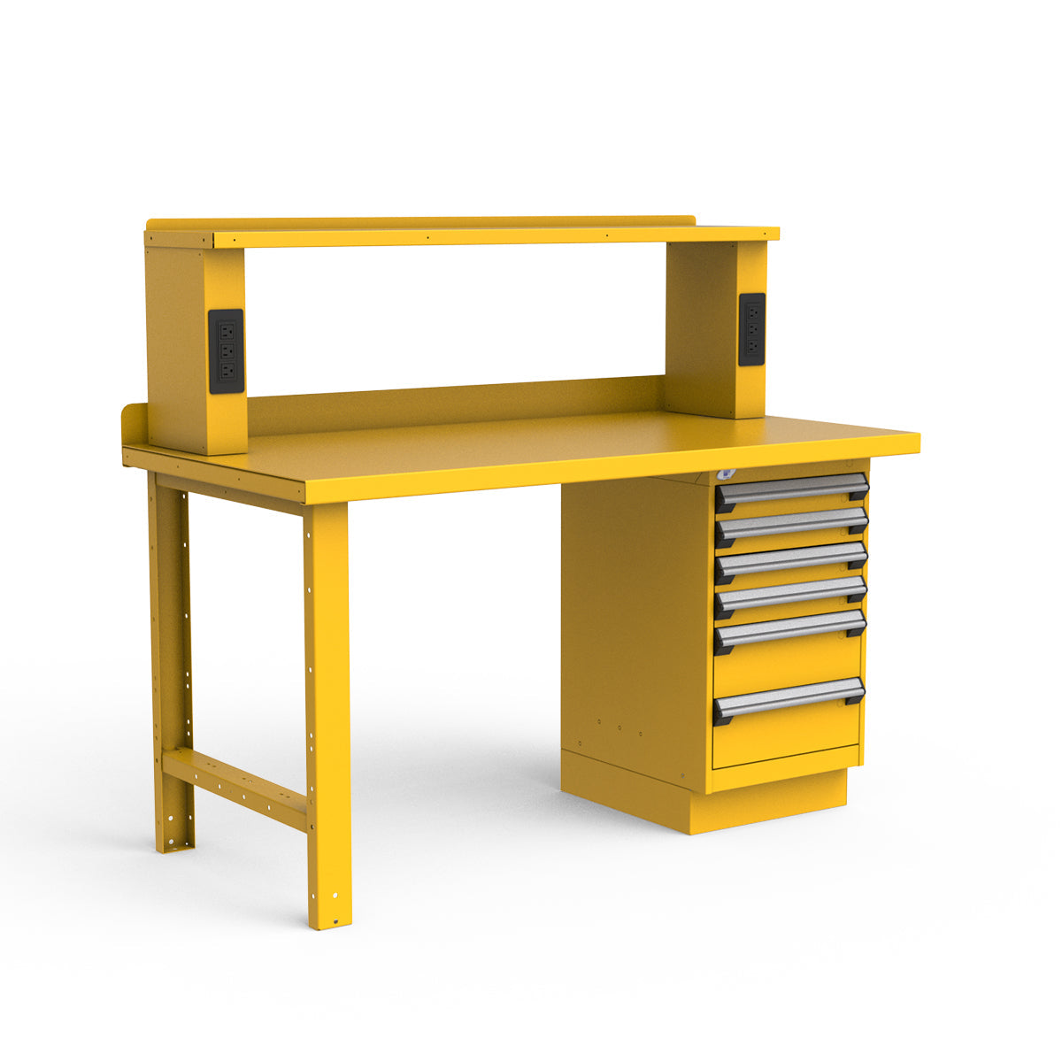 Stationary Workbench - 60"W x 30"D x 34"H - Painted Steel Top