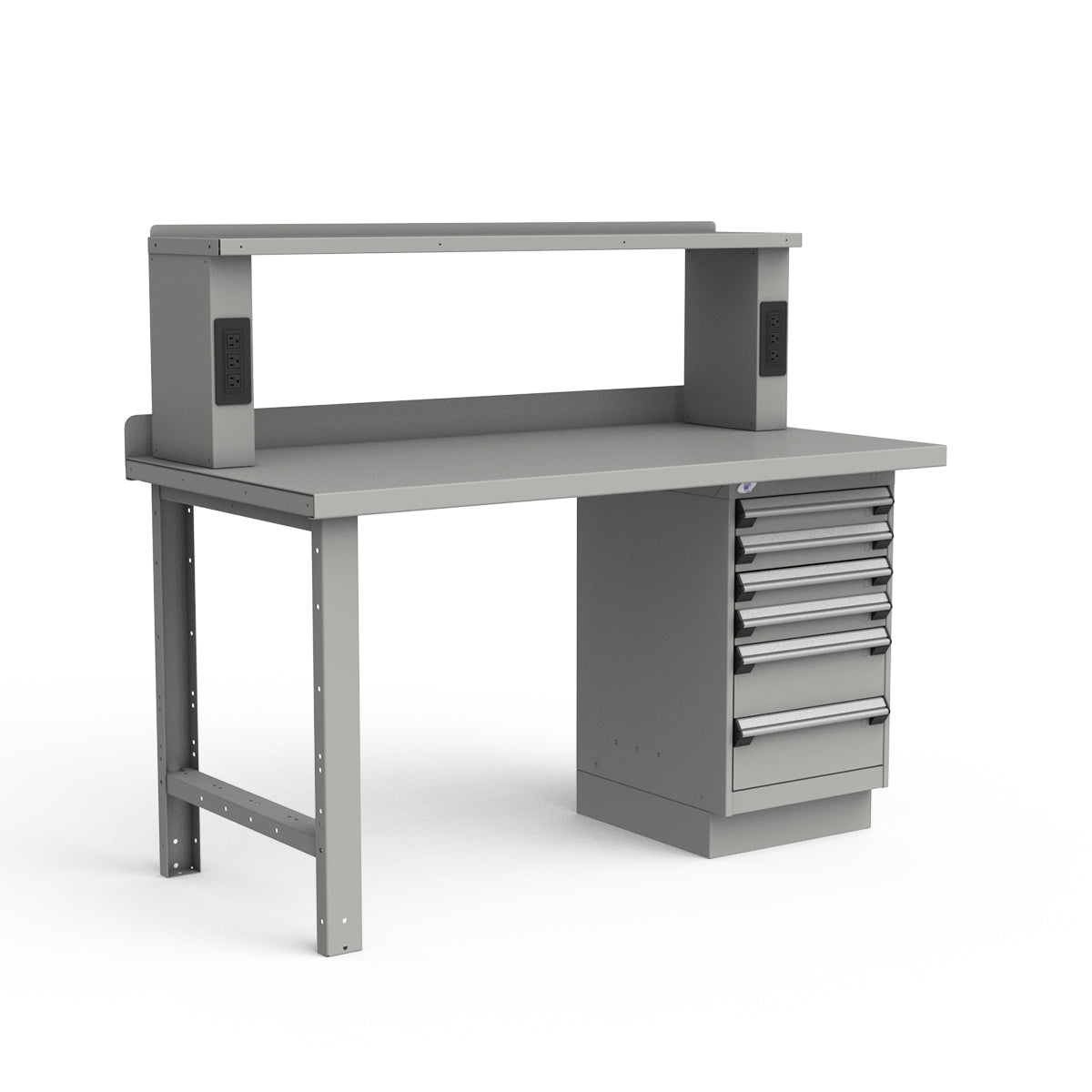 Stationary Workbench - 60"W x 30"D x 34"H - Painted Steel Top