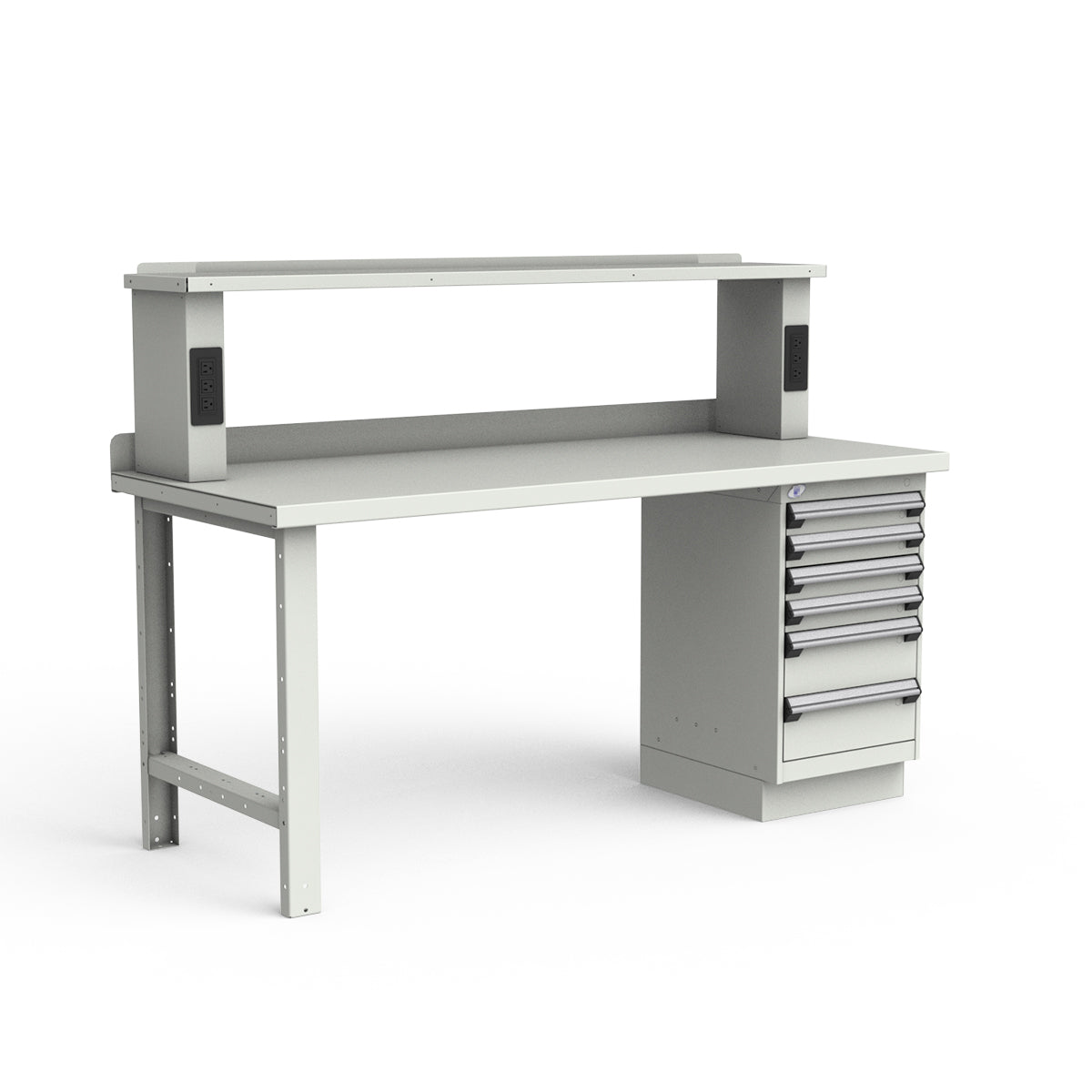 Stationary Workbench - 72"W x 30"D x 34"H - Painted Steel Top