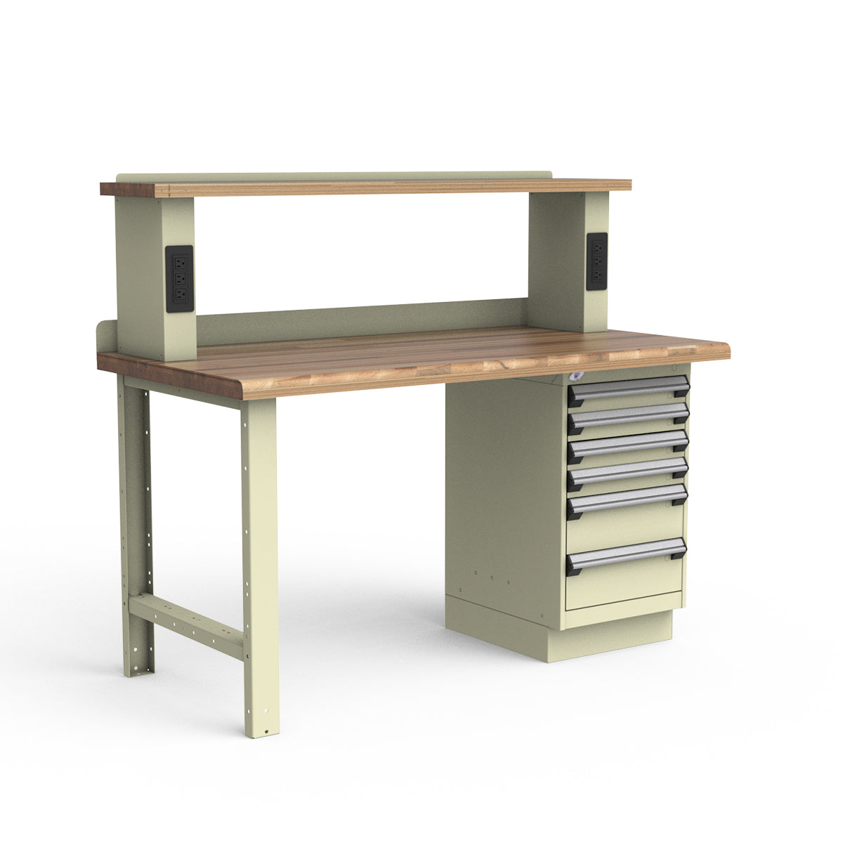 Stationary Workbench - 60"W x 30"D x 34"H - Laminated Wood Top