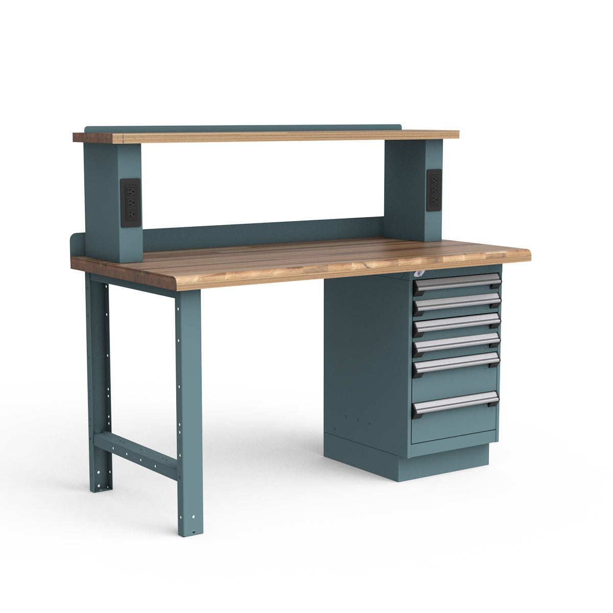Stationary Workbench - 60"W x 30"D x 34"H - Laminated Wood Top