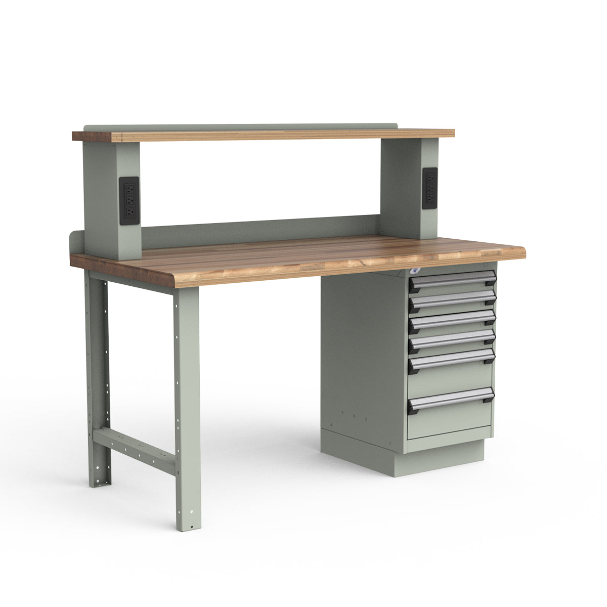 Stationary Workbench - 60"W x 30"D x 34"H - Laminated Wood Top