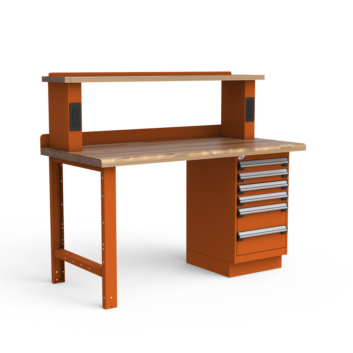 Stationary Workbench - 60"W x 30"D x 34"H - Laminated Wood Top