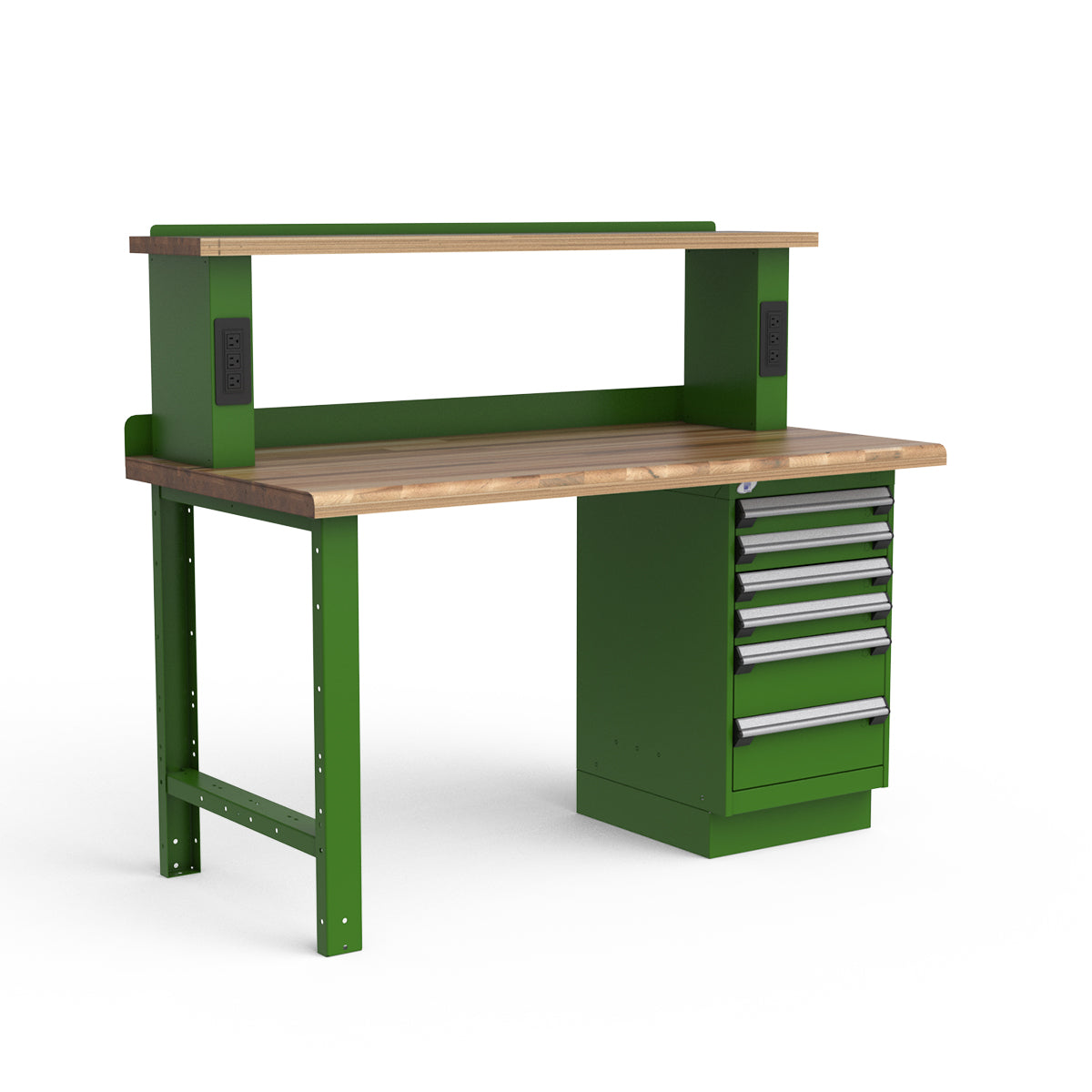 Stationary Workbench - 60"W x 30"D x 34"H - Laminated Wood Top