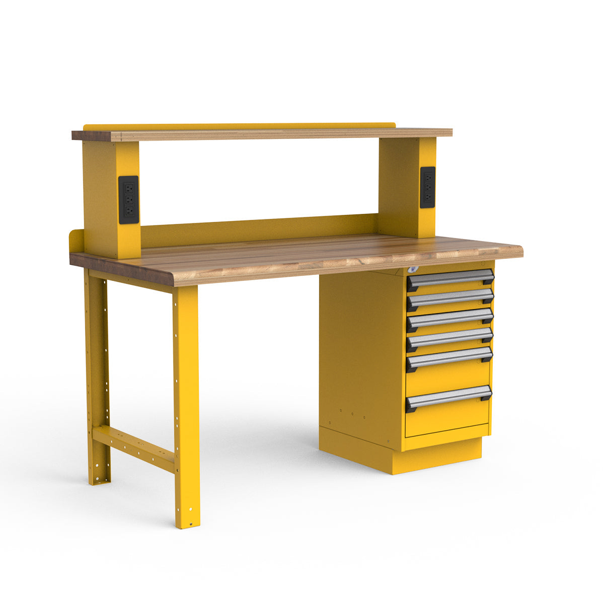 Stationary Workbench - 60"W x 30"D x 34"H - Laminated Wood Top
