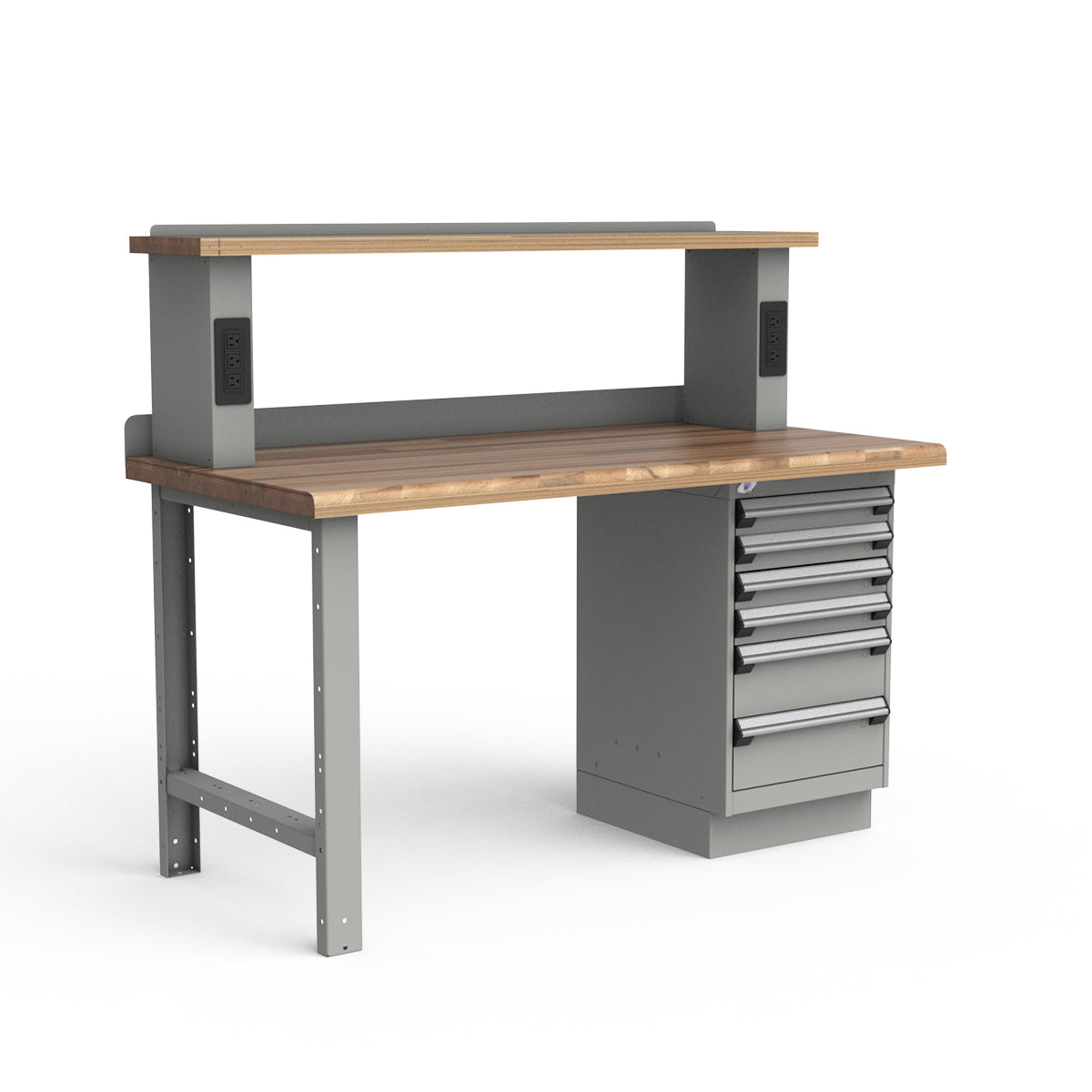 Stationary Workbench - 60"W x 30"D x 34"H - Laminated Wood Top