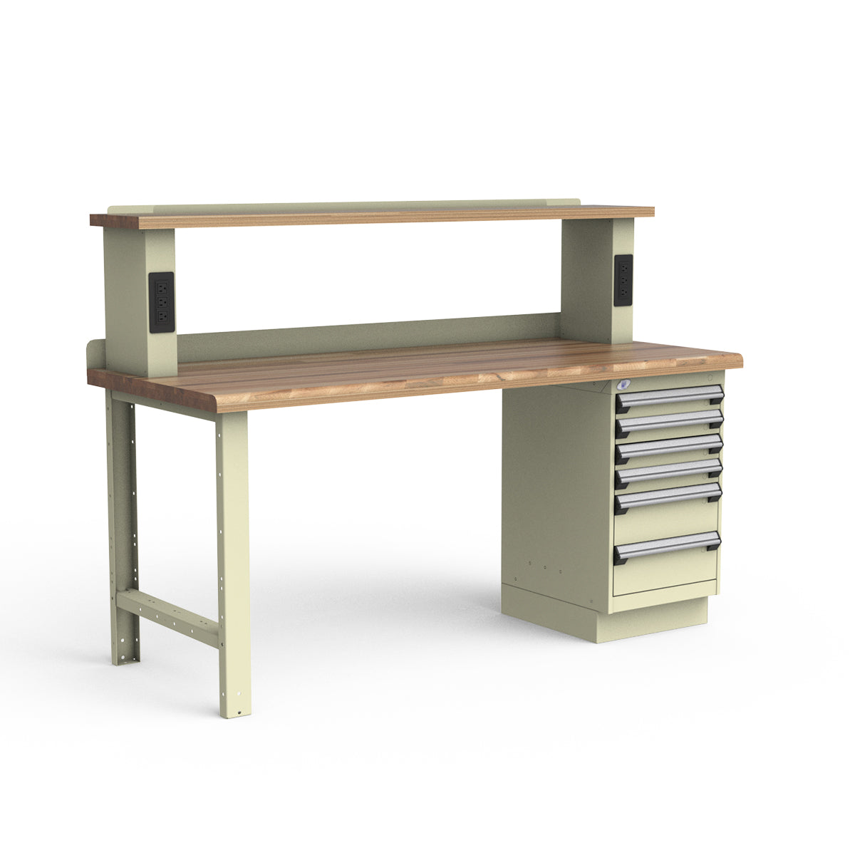 Stationary Workbench - 72"W x 30"D x 34"H - Laminated Wood Top