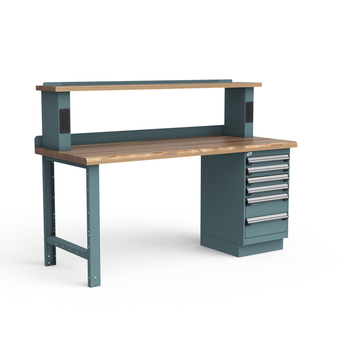 Stationary Workbench - 72"W x 30"D x 34"H - Laminated Wood Top