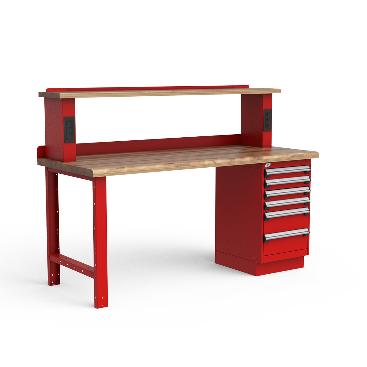 Stationary Workbench - 72"W x 30"D x 34"H - Laminated Wood Top