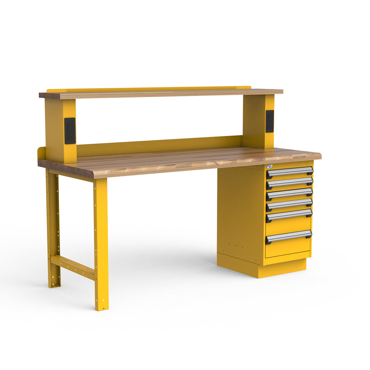Stationary Workbench - 72"W x 30"D x 34"H - Laminated Wood Top