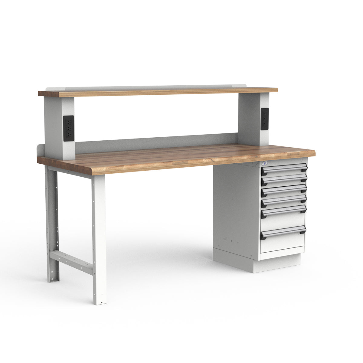Stationary Workbench - 72"W x 30"D x 34"H - Laminated Wood Top