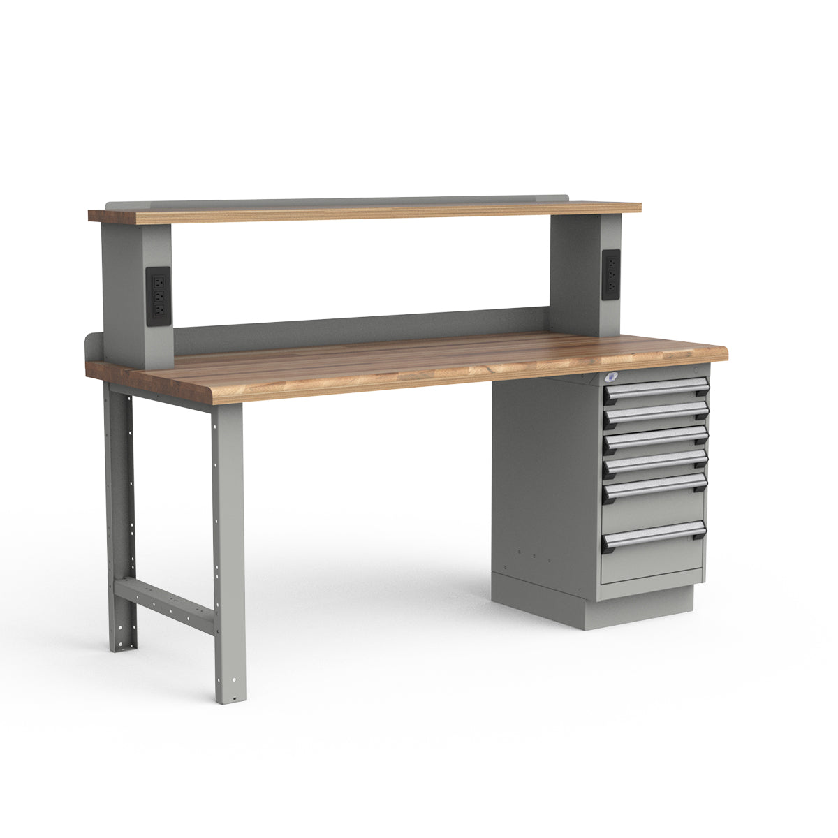 Stationary Workbench - 72"W x 30"D x 34"H - Laminated Wood Top