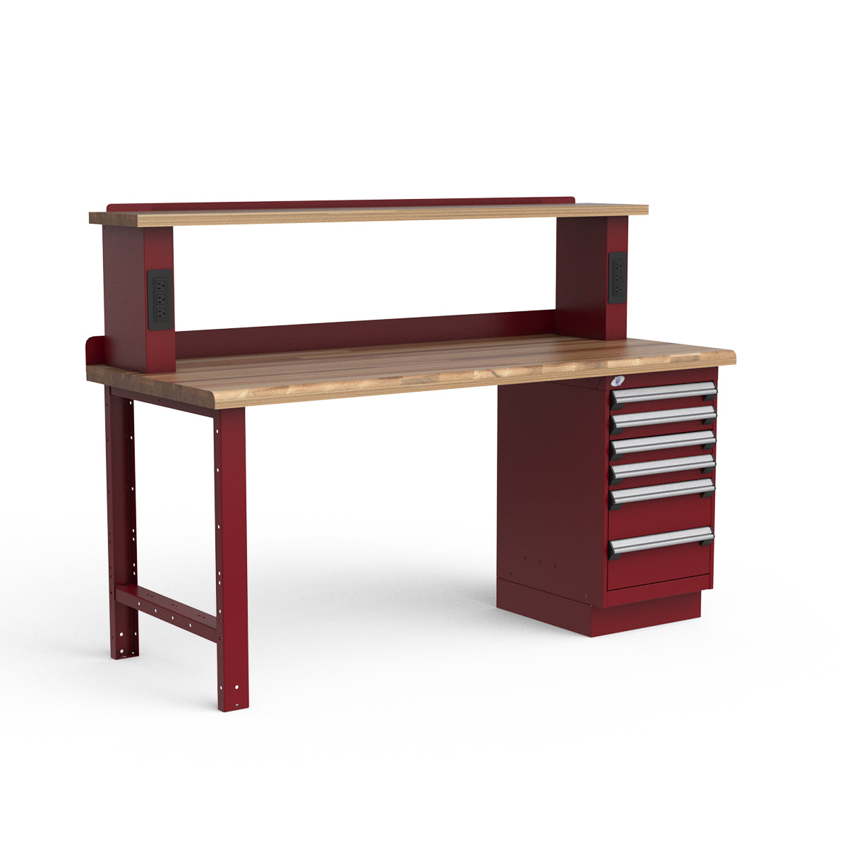 Stationary Workbench - 72"W x 30"D x 34"H - Laminated Wood Top