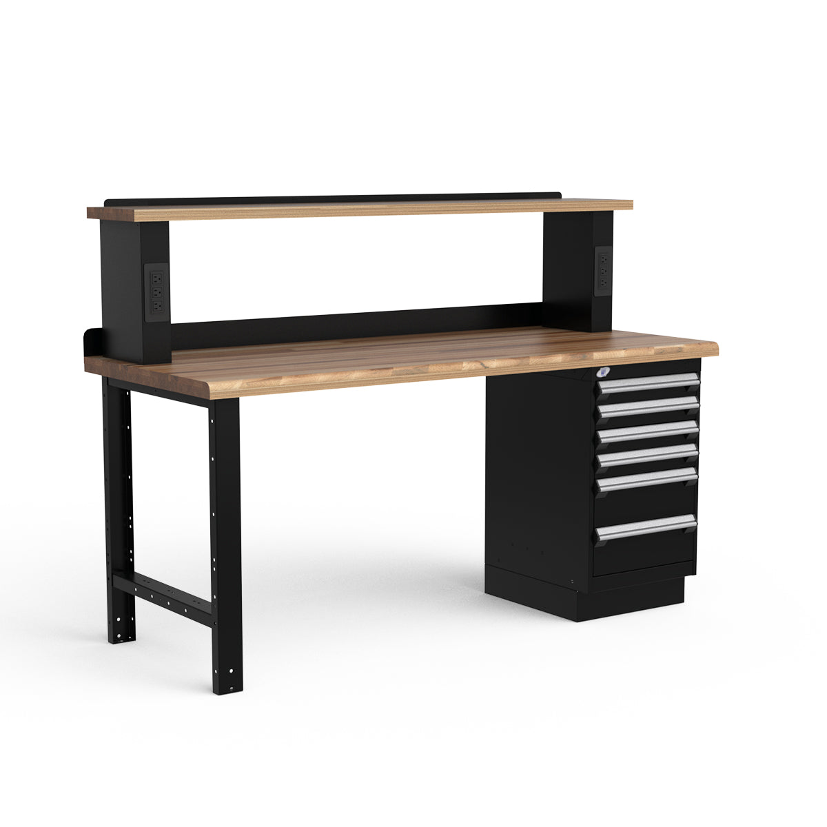 Stationary Workbench - 72"W x 30"D x 34"H - Laminated Wood Top
