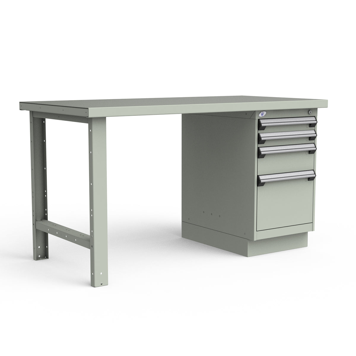 Stationary Workbench - 60"W x 30"D x 34"H - Painted Steel Top