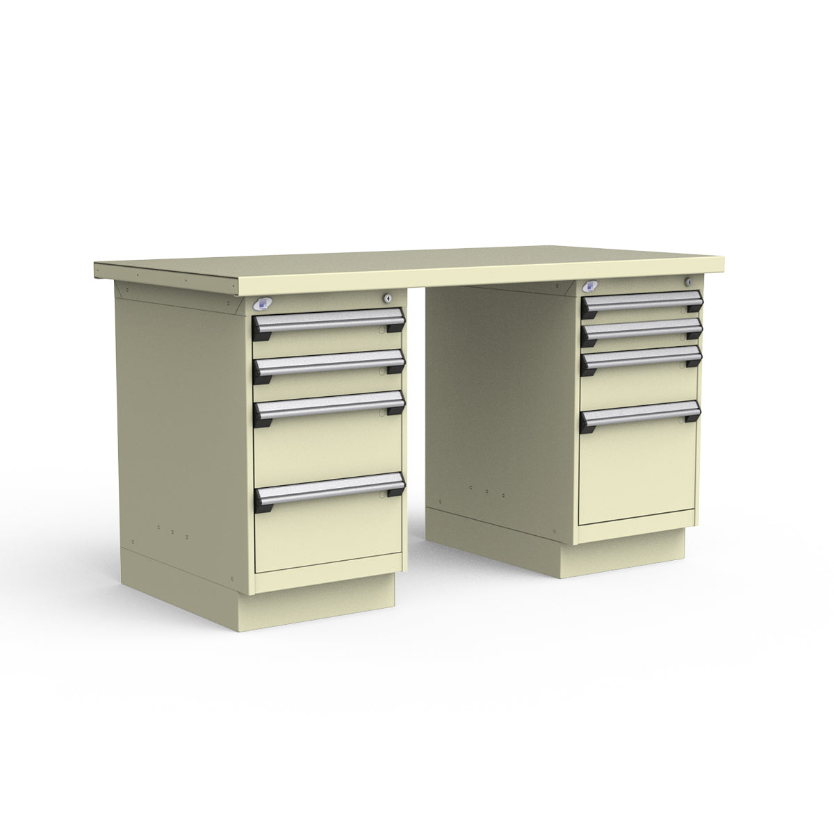 Stationary Workbench - 60"W x 30"D x 34"H - Painted Steel Top