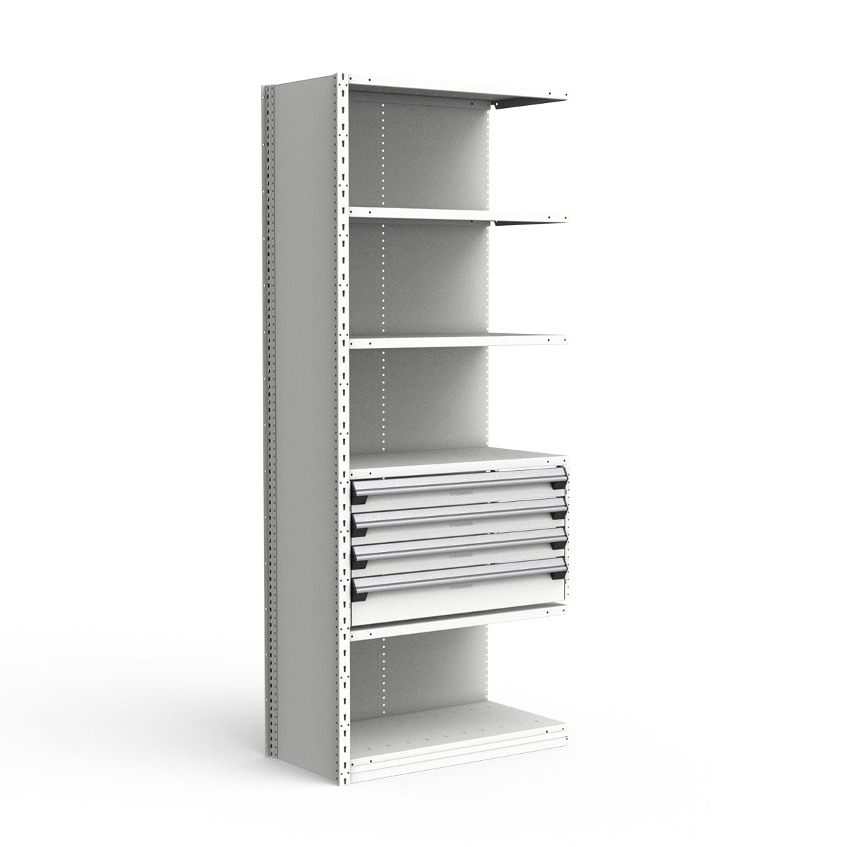 Shelving with Drawers - 18"H Drawer Bank - 4 drawers (Add-On)
