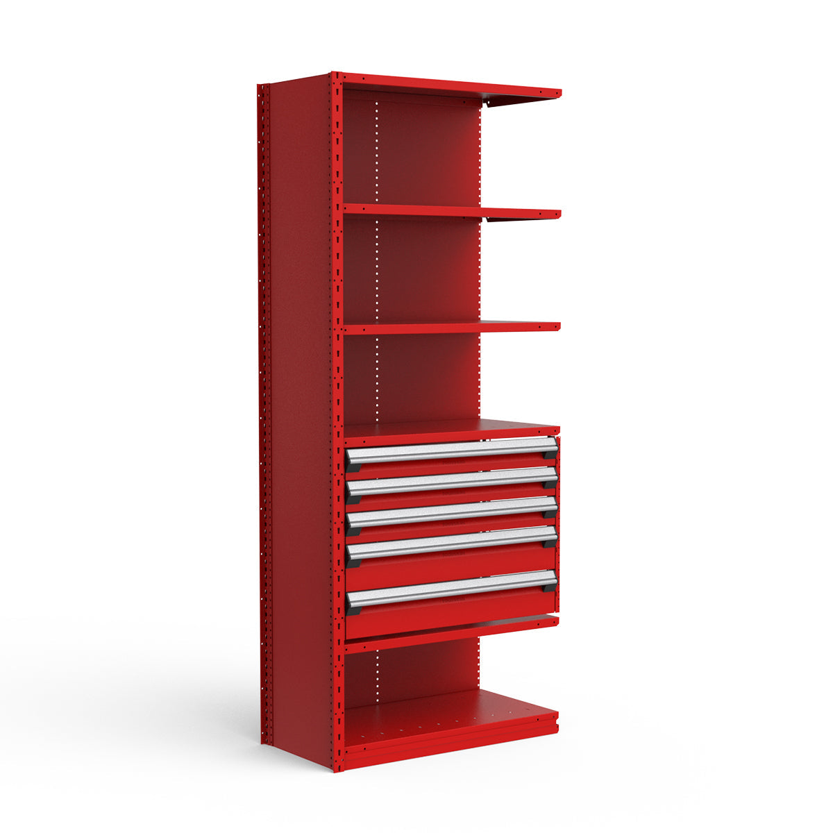 Shelving with Drawers - 24"H Drawer Bank - 5 drawers (Add-On)