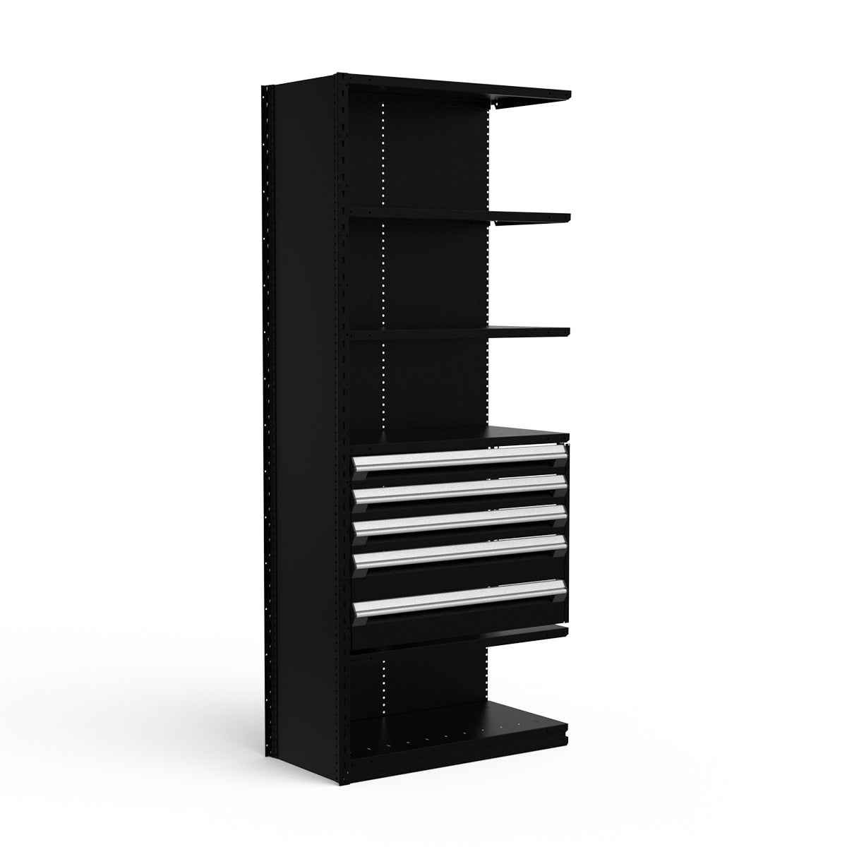Shelving with Drawers - 24"H Drawer Bank - 5 drawers (Add-On)