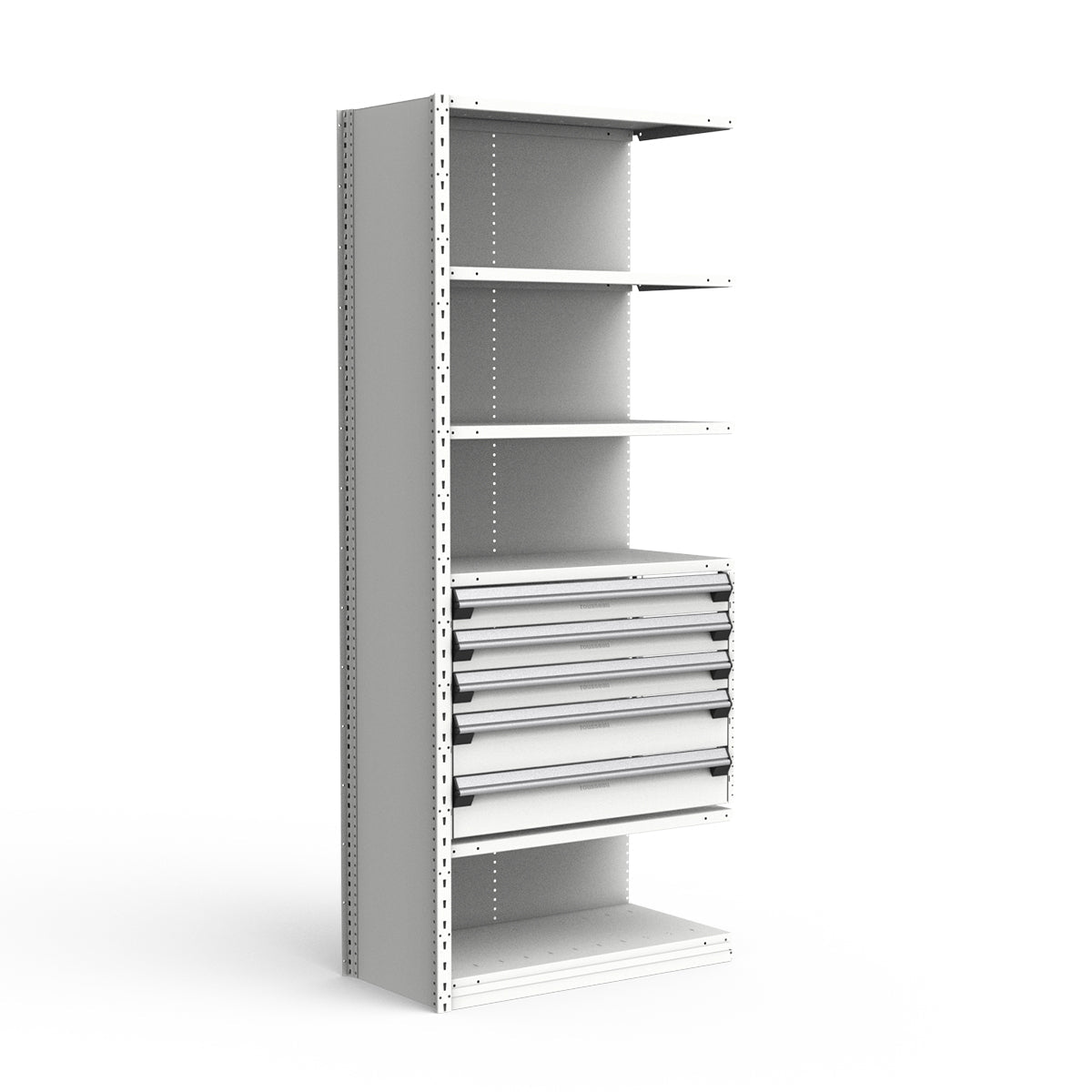 Shelving with Drawers - 24"H Drawer Bank - 5 drawers (Add-On)
