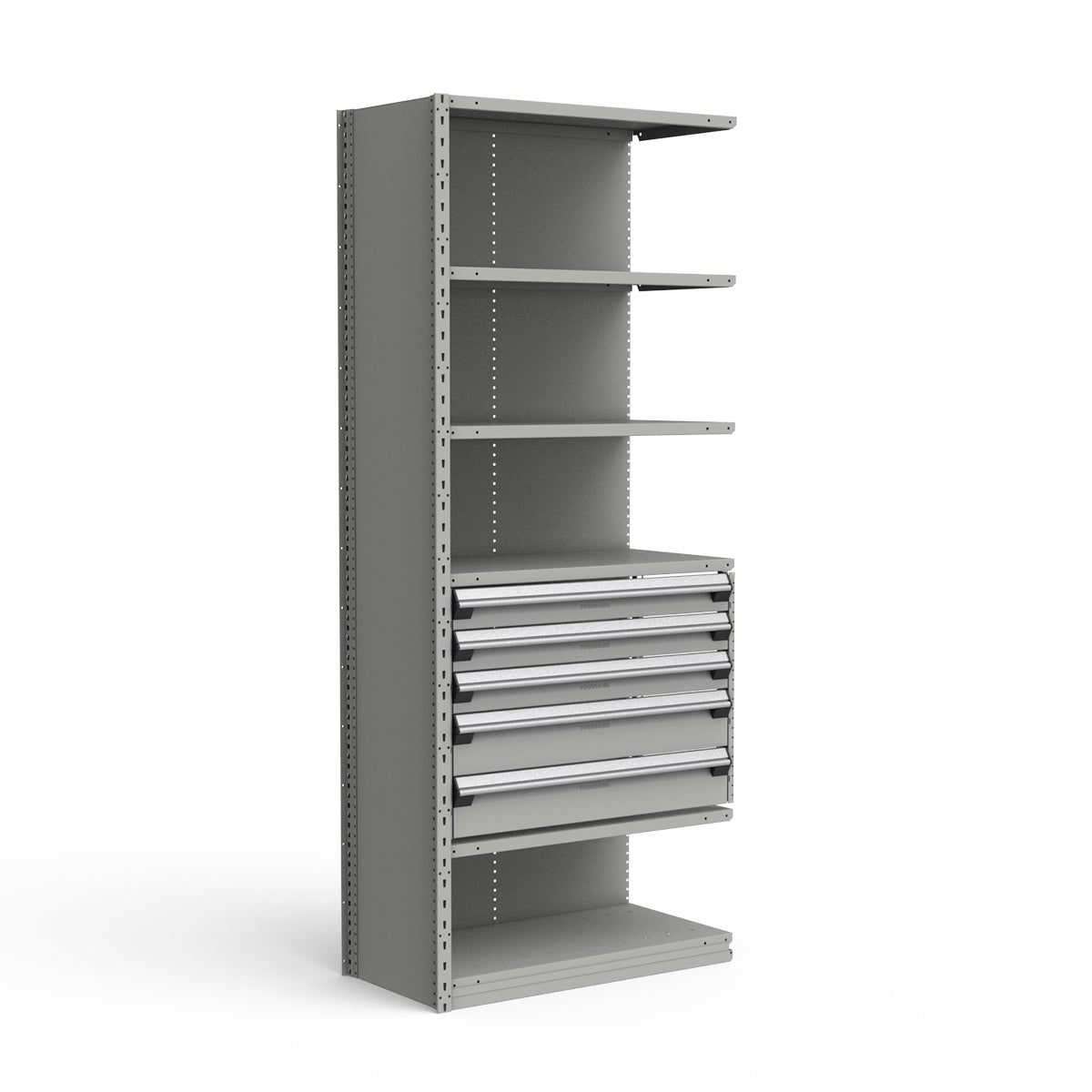 Shelving with Drawers - 24"H Drawer Bank - 5 drawers (Add-On)