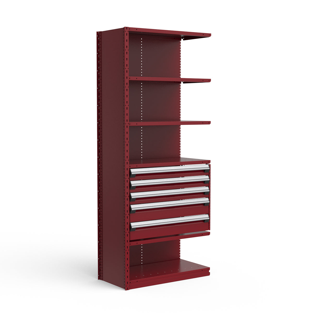 Shelving with Drawers - 24"H Drawer Bank - 5 drawers (Add-On)