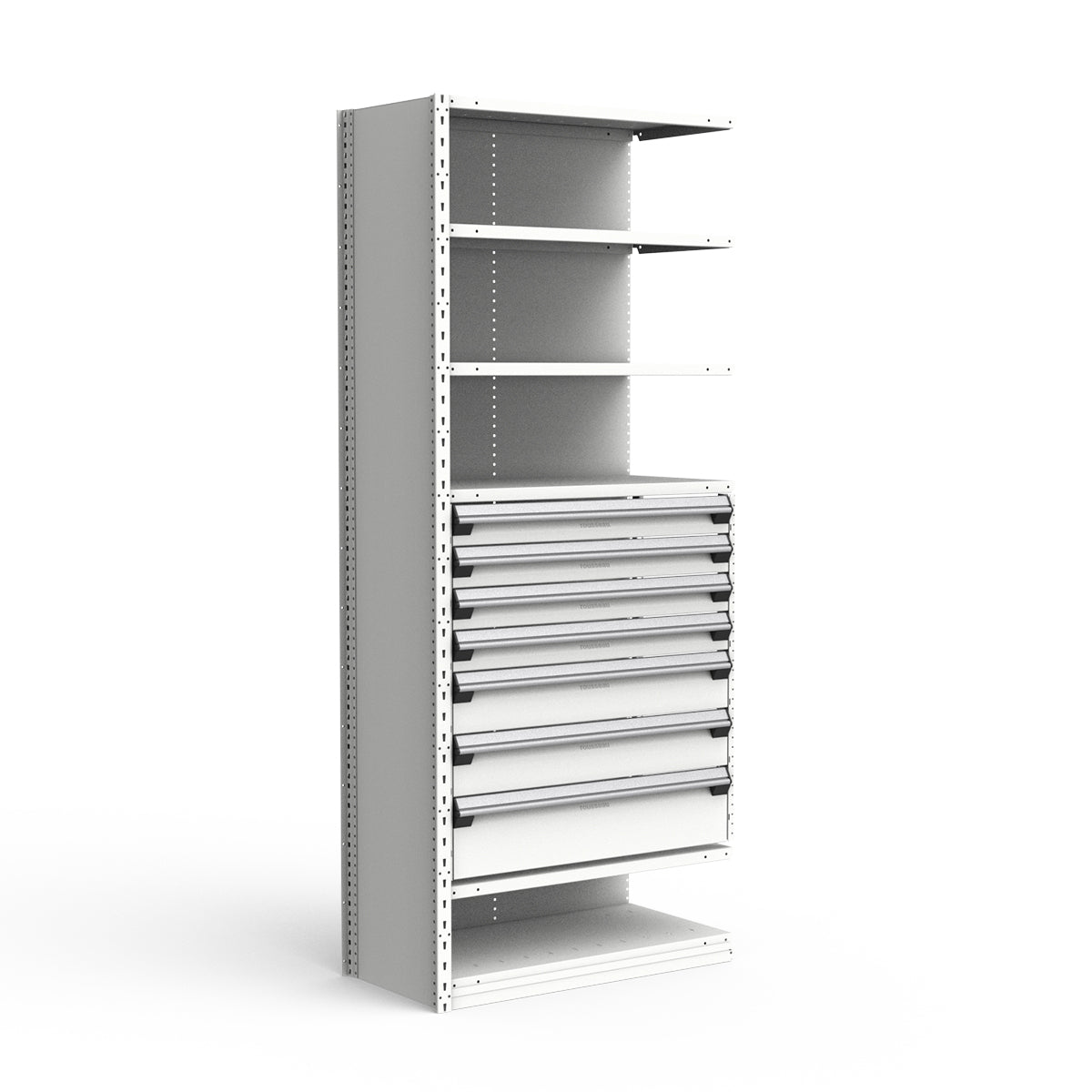 Shelving with Drawers - 36"H Drawer Bank - 7 drawers (Add-On)
