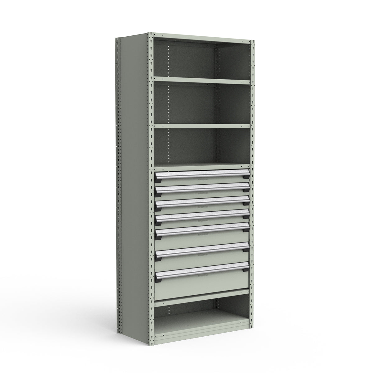Shelving with Drawers - 36"H Drawer Bank - 7 drawers (Starter)