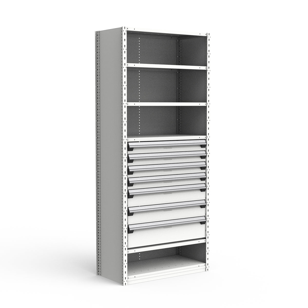 Shelving with Drawers - 36"H Drawer Bank - 7 drawers (Starter)